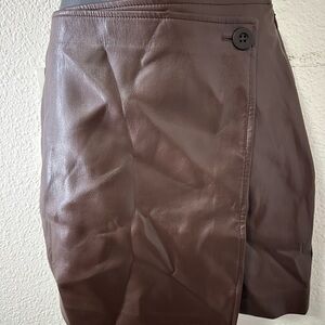 Brown Leather Skirt
